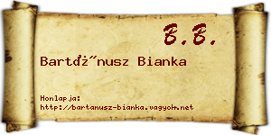 Bartánusz Bianka névjegykártya